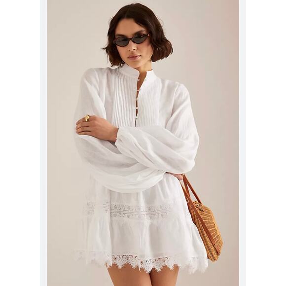 Bardot Women's Antonia Lace Trim Mini Dress - US Size 8 - Picture 1 of 7